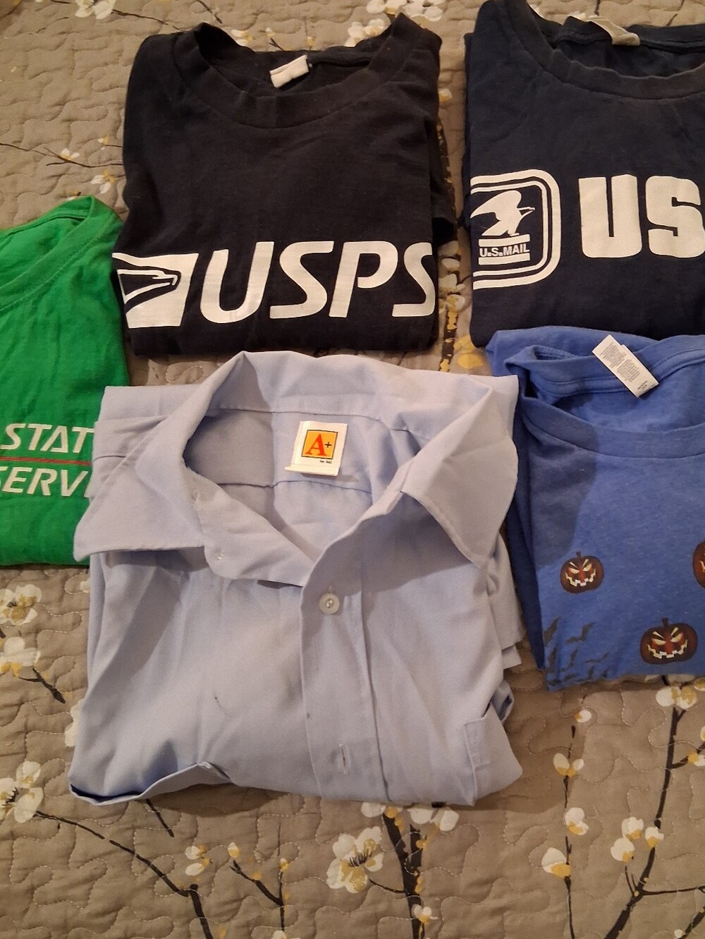 Gently Used USPS Postal Letter Carrier Shirts Size XL 5 Piece Lot